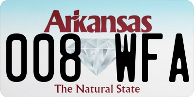 AR license plate 008WFA