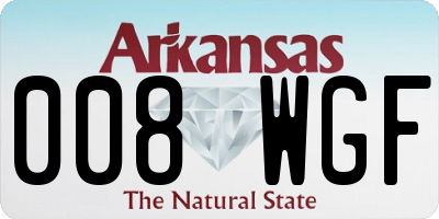 AR license plate 008WGF