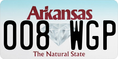 AR license plate 008WGP