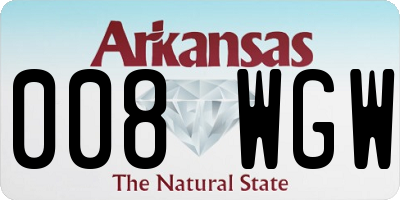 AR license plate 008WGW