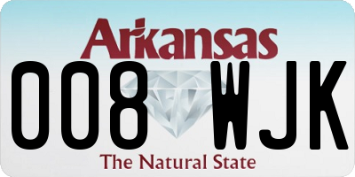 AR license plate 008WJK