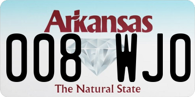 AR license plate 008WJO
