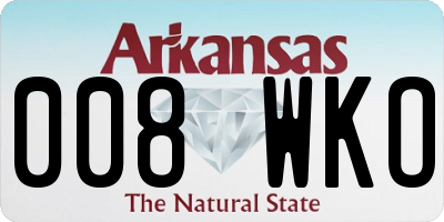 AR license plate 008WKO
