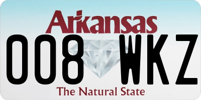 AR license plate 008WKZ