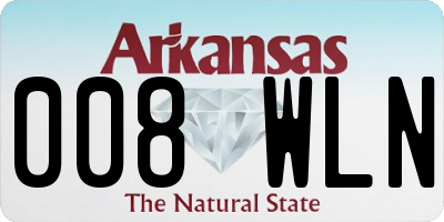AR license plate 008WLN