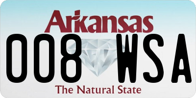 AR license plate 008WSA