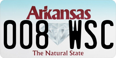 AR license plate 008WSC