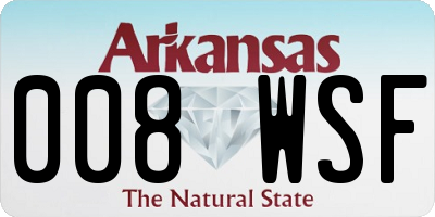 AR license plate 008WSF