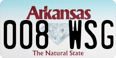 AR license plate 008WSG