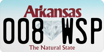 AR license plate 008WSP