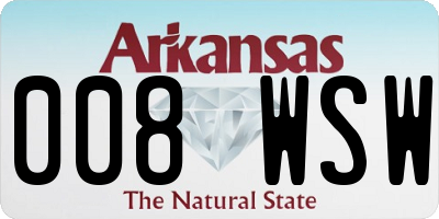AR license plate 008WSW