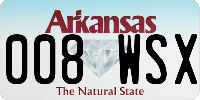 AR license plate 008WSX