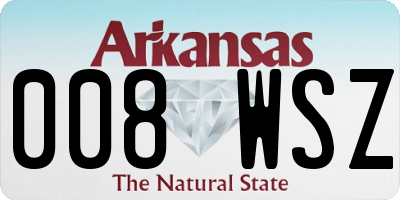 AR license plate 008WSZ