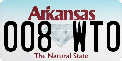 AR license plate 008WTO