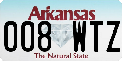 AR license plate 008WTZ