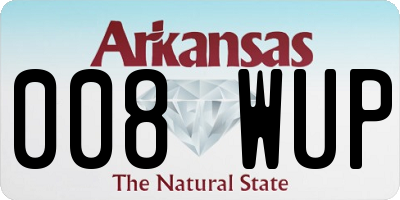 AR license plate 008WUP