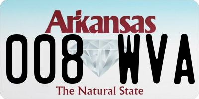 AR license plate 008WVA