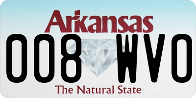 AR license plate 008WVO