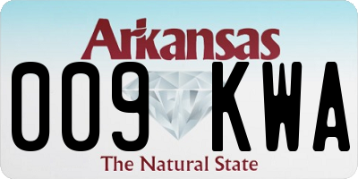 AR license plate 009KWA