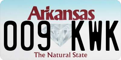 AR license plate 009KWK