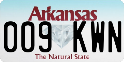 AR license plate 009KWN