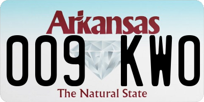 AR license plate 009KWO