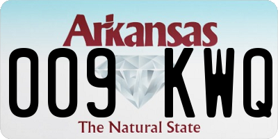 AR license plate 009KWQ