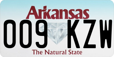AR license plate 009KZW