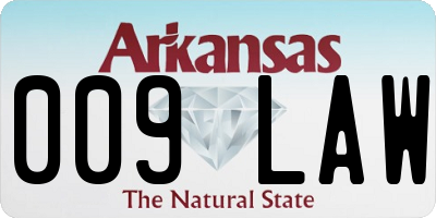 AR license plate 009LAW