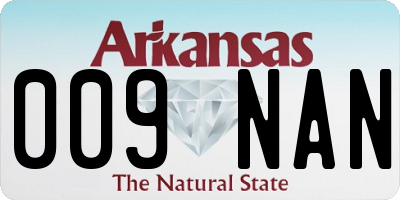 AR license plate 009NAN