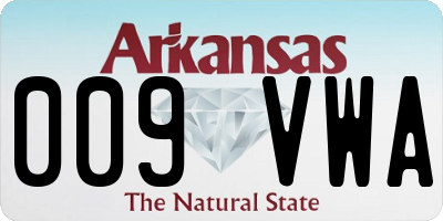 AR license plate 009VWA