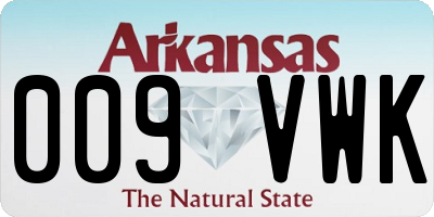 AR license plate 009VWK