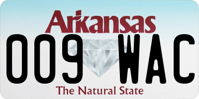 AR license plate 009WAC