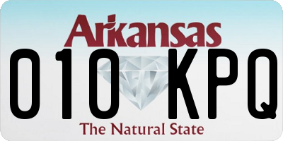 AR license plate 010KPQ