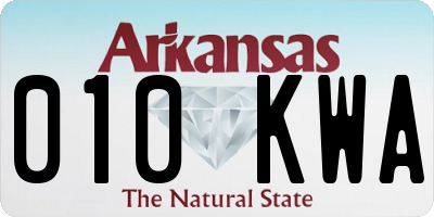 AR license plate 010KWA