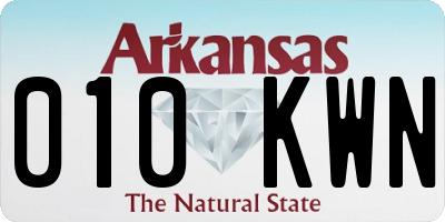 AR license plate 010KWN