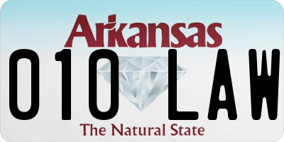 AR license plate 010LAW