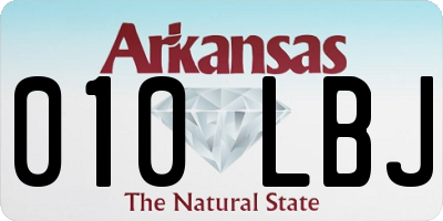 AR license plate 010LBJ