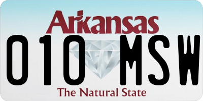 AR license plate 010MSW