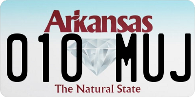 AR license plate 010MUJ