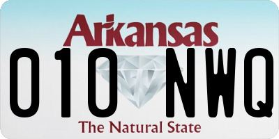 AR license plate 010NWQ