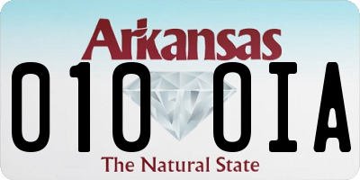 AR license plate 010OIA