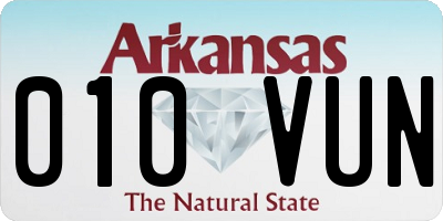 AR license plate 010VUN