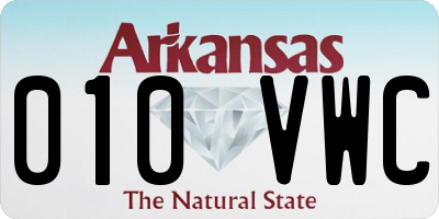 AR license plate 010VWC