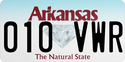 AR license plate 010VWR