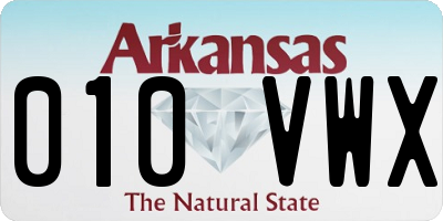 AR license plate 010VWX