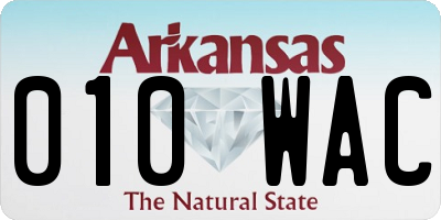 AR license plate 010WAC