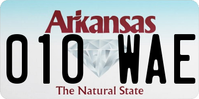 AR license plate 010WAE