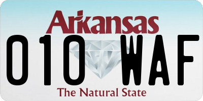 AR license plate 010WAF
