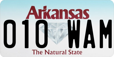 AR license plate 010WAM
